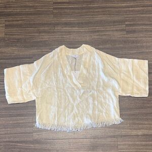 IRO Cream Fringe Hem Blouse